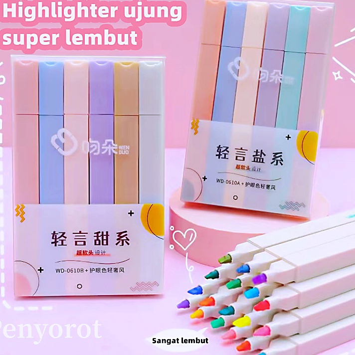 

Ready Stok COD Highlighter MULTICOLOR Highlighter Pastel Pen Diary Marker Alat Tulis Pengganti Stabilo Stok Banyak