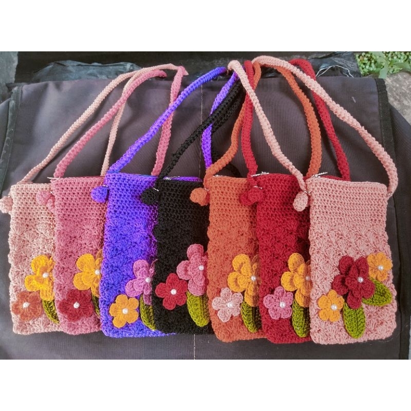 Dompet hp Rajut/Tas Kecil /Tempat hp handmade/Tas Anak Cewek