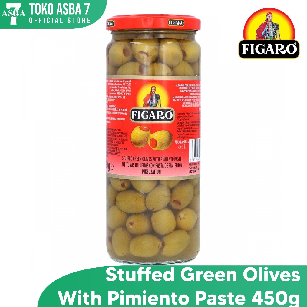 

✨MEN SALE✨ FIGARO STUFFED GREEN OLIVES 450G 