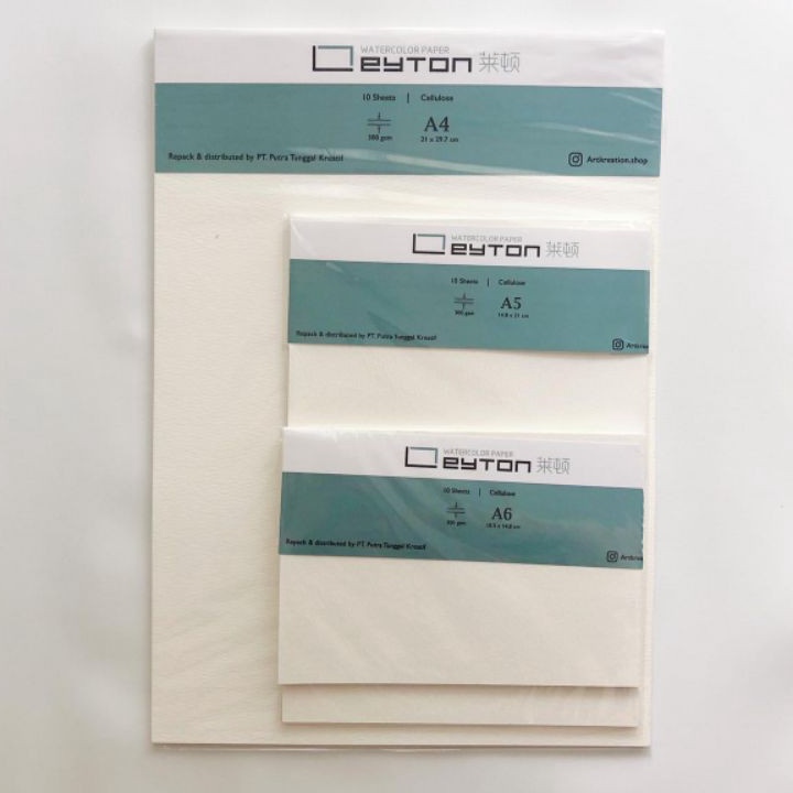 

Baru leyton watercolor paper cellulose 300gsm 10 lembar A4/A5/A6 Murah