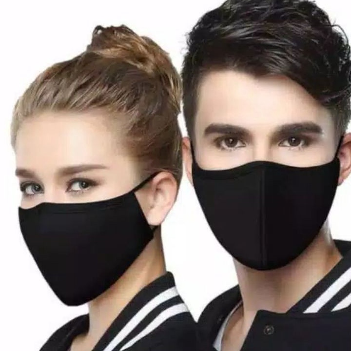 Promo Masker duckbill kain hitam isi 12 pcs (satu lusin)