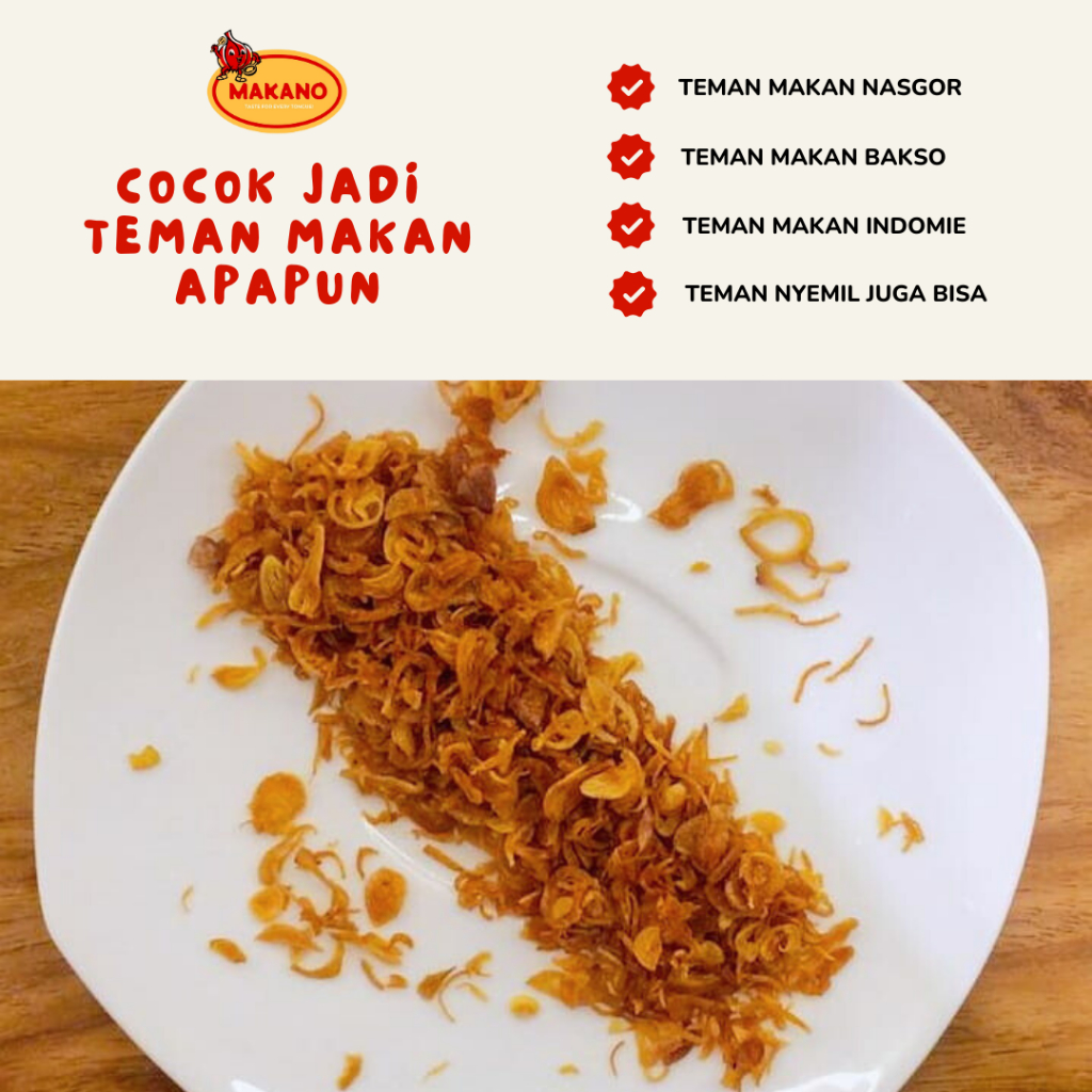 

Bawang Goreng | MAKANO | 100% [ASLI] | Tanpa Tepung | Bangor ORIGINAL