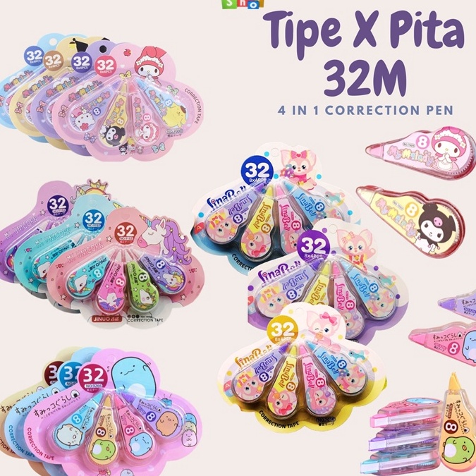

Super Promo COD - S5740 Tipe X Pita / Penghapus Pulpen Roll Correction Tape / Tipex Set 4pcs / Tipex Karakter Lucu / 4 Pcs Coreection Tape ➹→❆❂