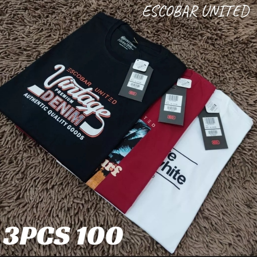 paket 3pcs 100rb kaos Escobar united pria  kaos Escobar united  kaos pria distro  kaos distro pria k