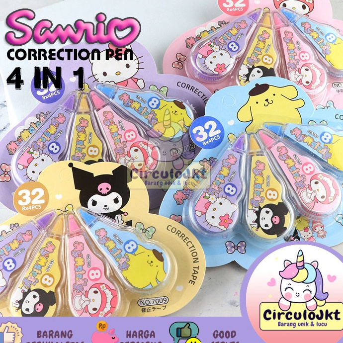 

Ready TIP X Correction Tape 4in1 SANRIO 7009 / Correction Tape Fancy 4in1 Sale