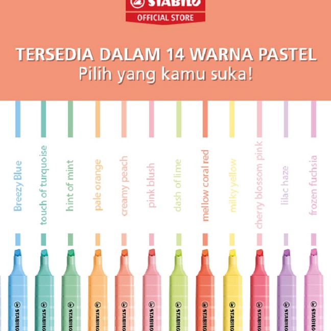 

Kirim Langsung STABILO swing cool Pastel Highlighter Penanda Tulisan Warna Warni Tidak Luntur Tidak Bau Tahan Lama Bentuk Slim Grosir Harga Murah