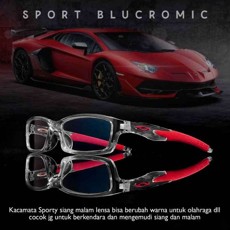 Kacamata Bluecromic Pria Sporty Fashionable Photocromic Anti Radiasi M-Square Bluecromic