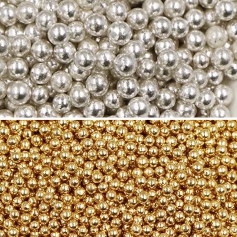 

51 Sprinkle Silver Shimmer Gold 50gr 100gr Hiasan Kue / Mutiara Perak 76