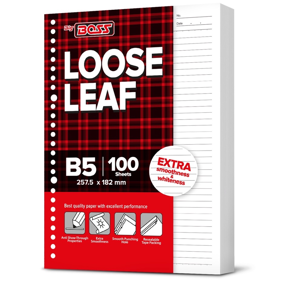 

Sale BigBoss Loose Leaf B5 Bergaris 100 Lembar BBO LL 100 B5