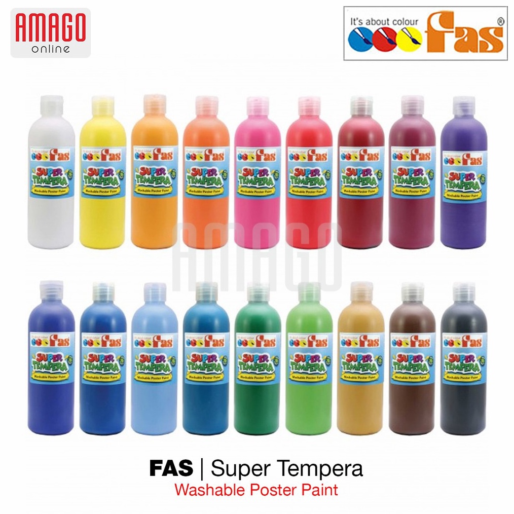 

12.12 Product HOT Cat Poster Lukis FAS Super Tempera Washable Poster Paint - 500 ml - Satuan - Pilih Warna murah