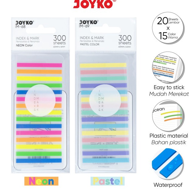 

Terlaku. Index Mark Penanda Pembatas Joyko 300 Sheets IM-68 ~ 69 Plastik ➻➶✱✼