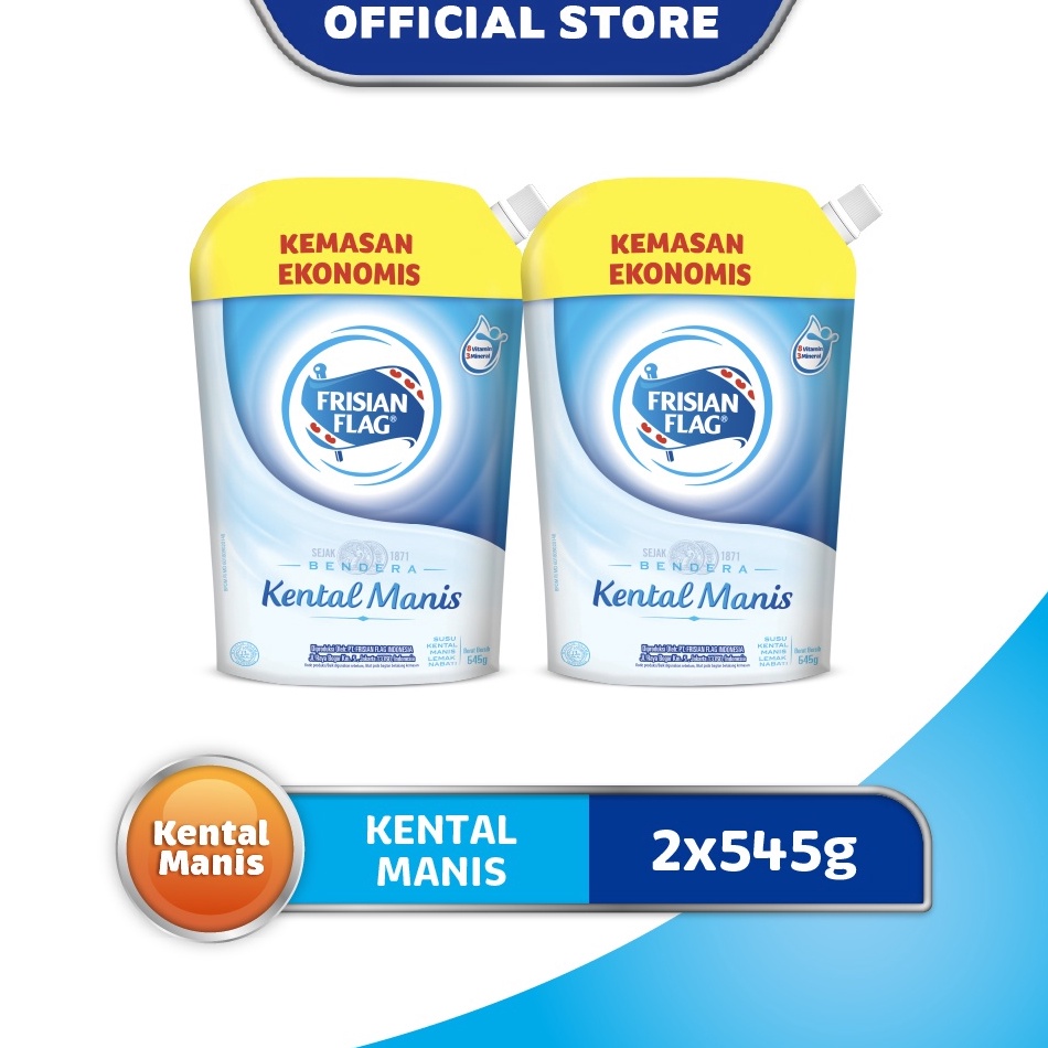 

COD Frisian Flag Susu Bendera Kental Manis Pouch 545gr x 2 Pcs 87