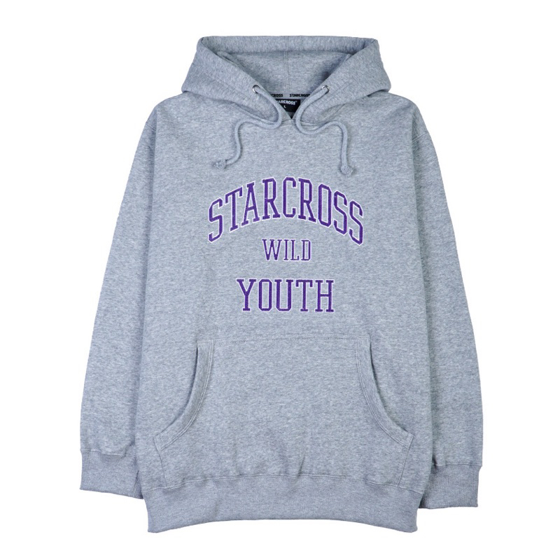 Hoodie Sweater Starcross Purpel Logo - Grey Unisex