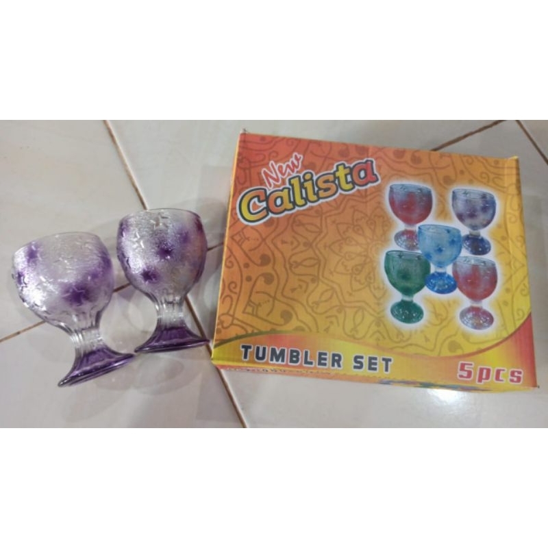 Gelas /Sloki Kaca SET Calista isi 5pcs /Gelas Juice 160ml - CALISTA