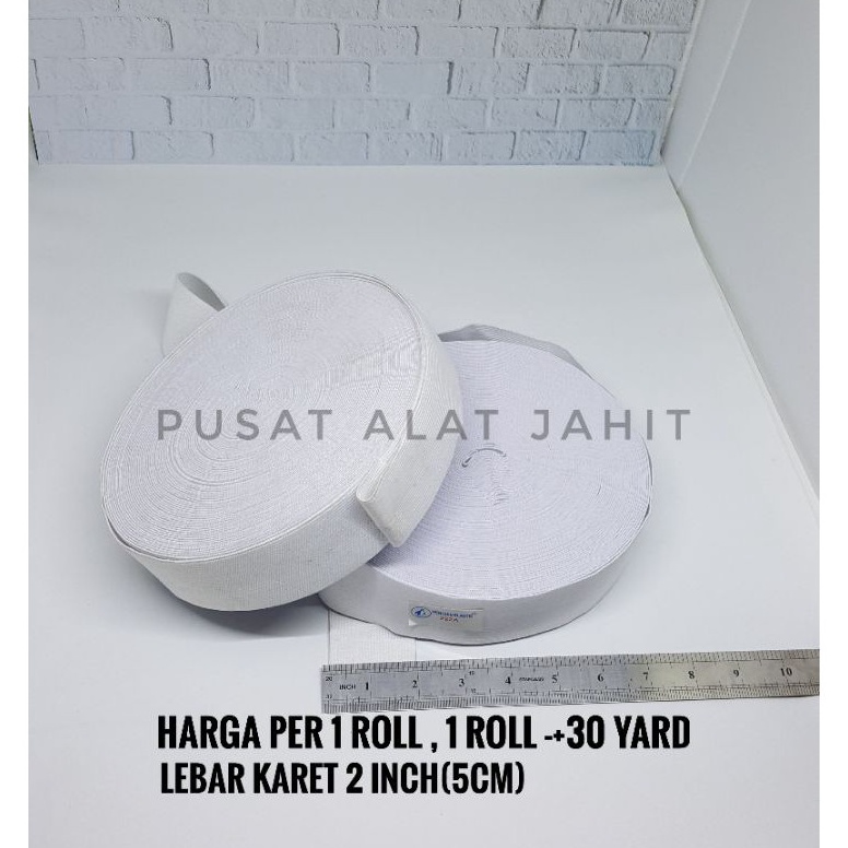 

modelTipe EPD769 KARET ELASTIS PUTIH 5CM PER ROL KARET ELASTIC PENGUIN 2 INCH (222A)