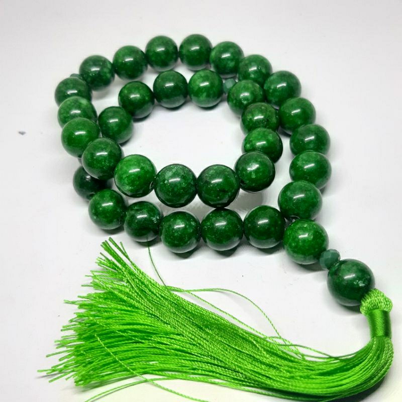 TASBIH BATU GIOK ORIGINAL 12MM 33BUTIR