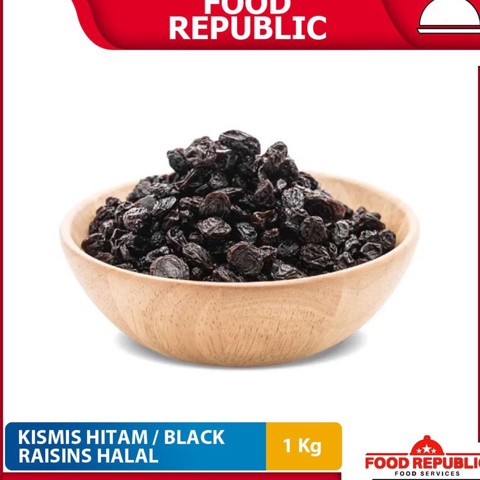 

Model Baru Kismis Hitam / Black Raisin 1 KG Halal Premium Baru