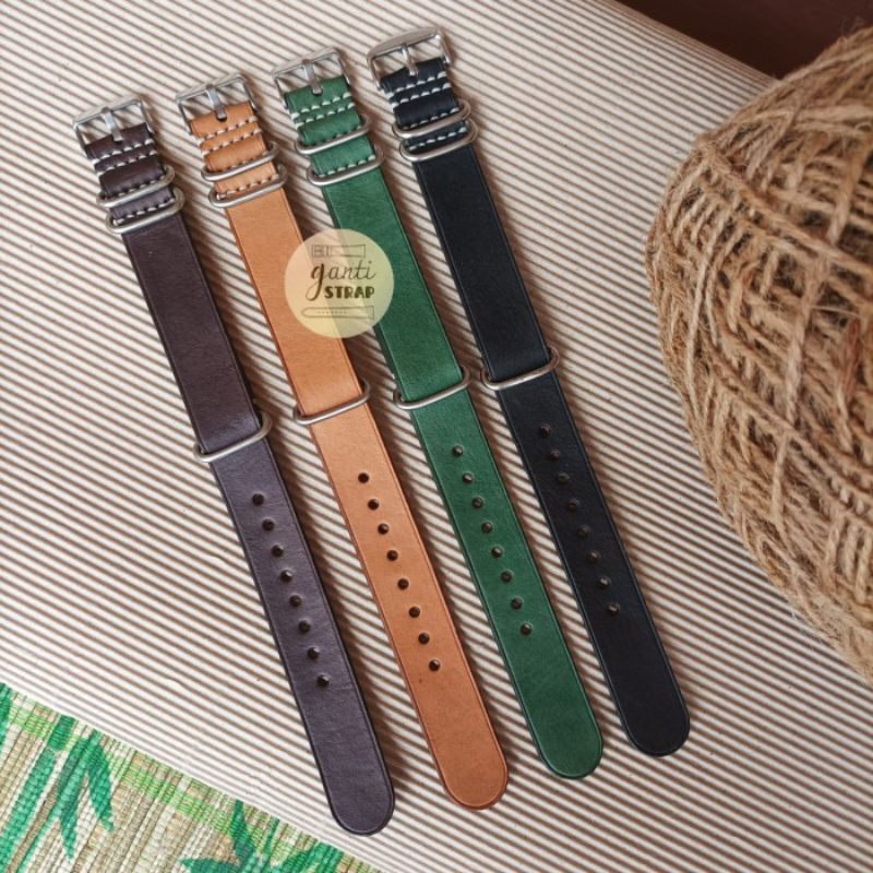 [ Handmade ] Tali Jam Tangan Kulit Zulu Leather Strap Handmade 18mm 20mm 22mm 24mm (Bisa Custom)
