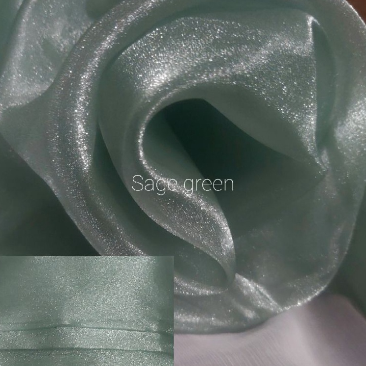 Kepuasan Belanja kain organza pasir/crinkle metalik/sparle gliter/organza crystal