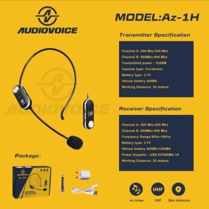 Mic Podcast 1 Wireless Audiovoice AZ 1H Imam Senam Headset Original