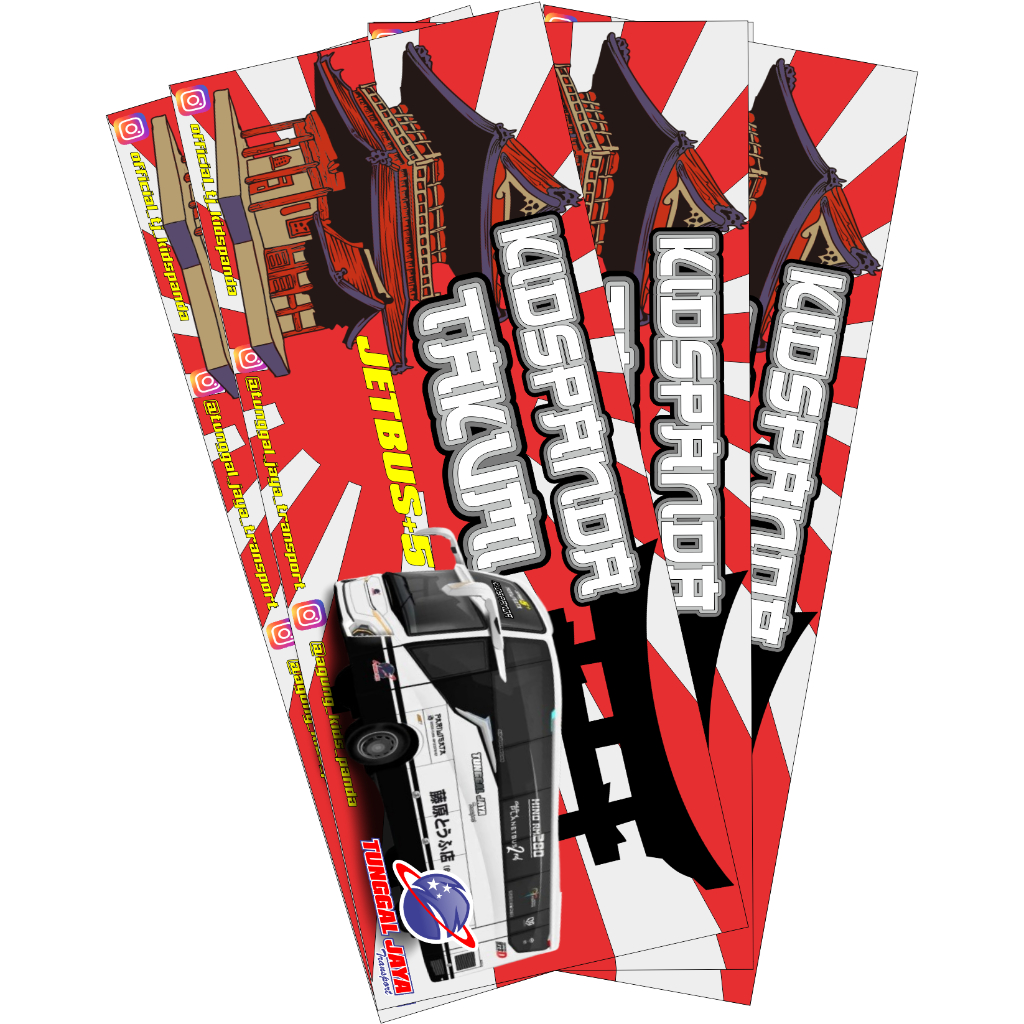 

5 PCS STIKER PANJANG KIDSPANDA JB 5 TAKUMI