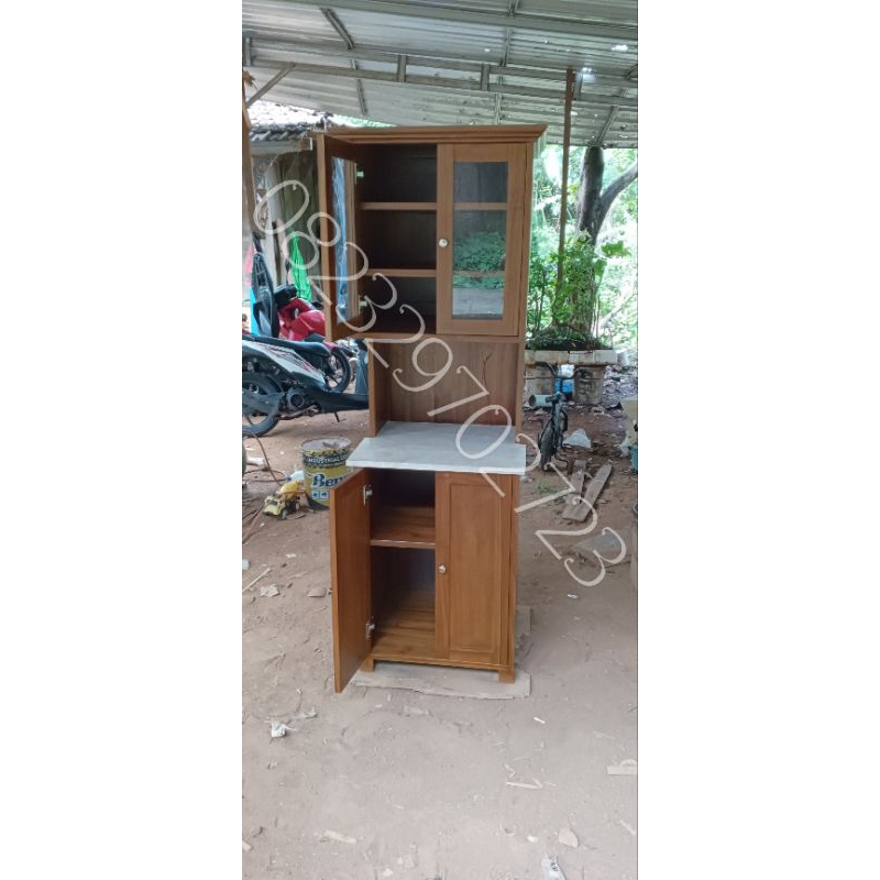 Lemari dapur minimalis modern kayu jati/cabinet dapur