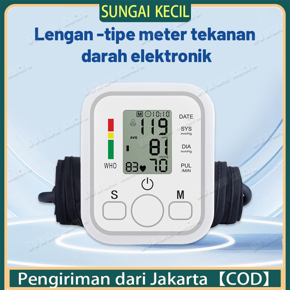 Sphygmomanometer elektronik tipe lengan manset rumah deteksi asli meteran tekanan darah alat ukur te