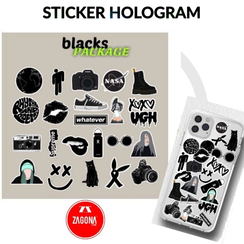 

STICKER BLACK AESTHETIC STIKER CASE HANDPHONE LAPTOP TUMBLR DECO BUJO STIKER DIY