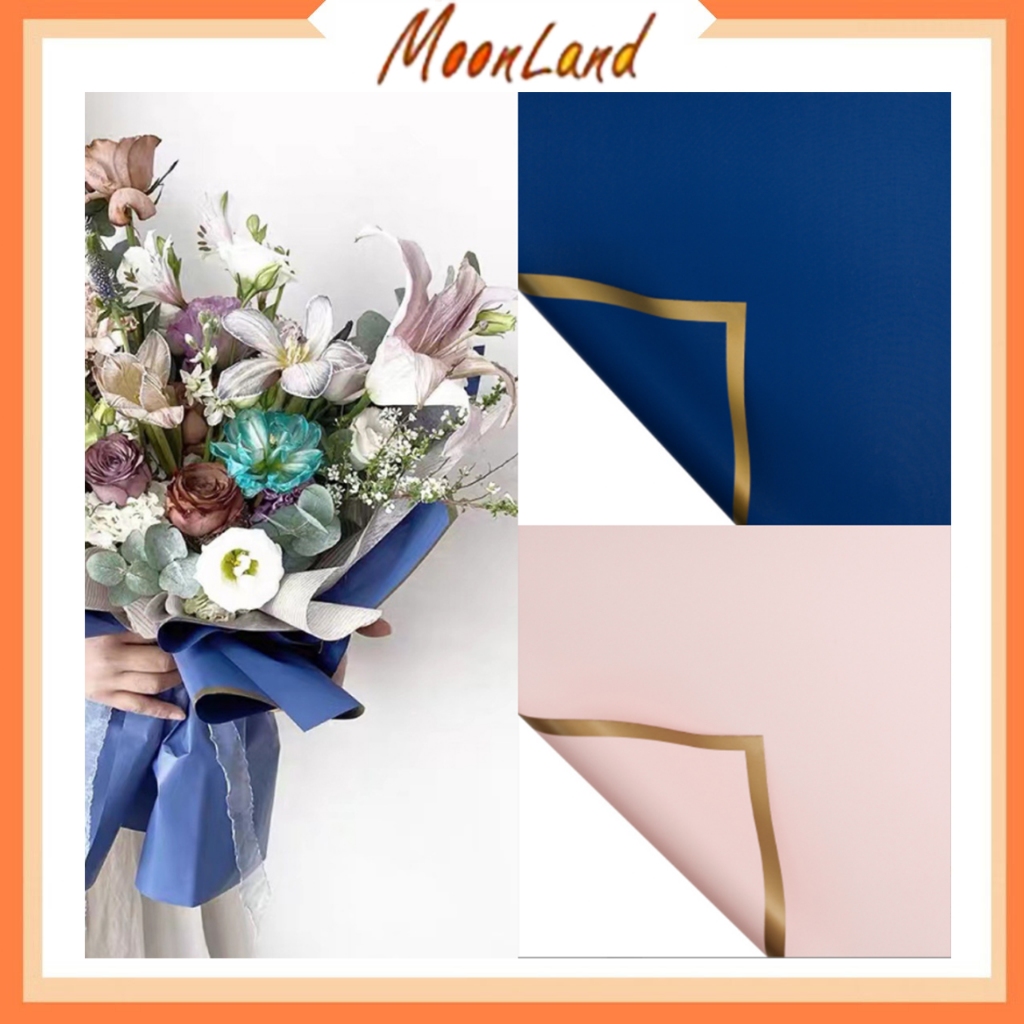 

Kertas Buket Gold Line Solid Color Cellophane Flower Wrapping KB6135