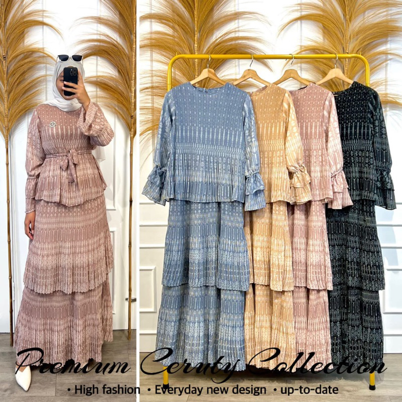 Dress Ceruti Susun Premium / Dress Kondangan /Dress Pesta