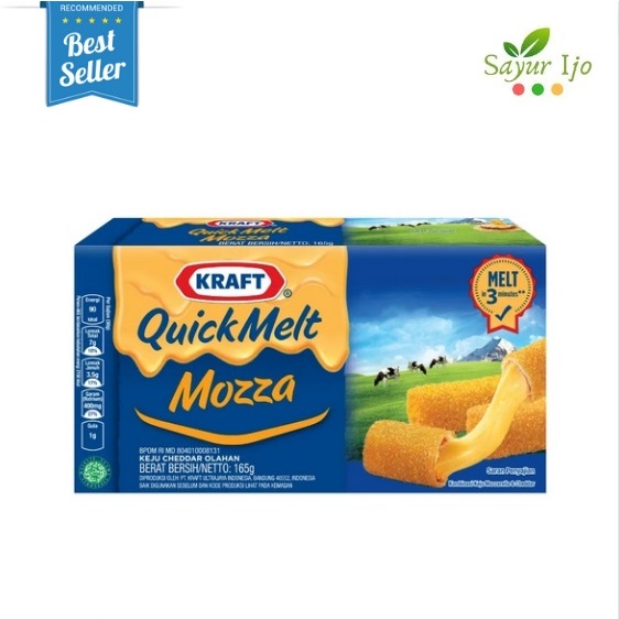 

Kraft Quick Melt Mozza 165 Gram Keju Cheddar Olahan Susu Sapi Segar