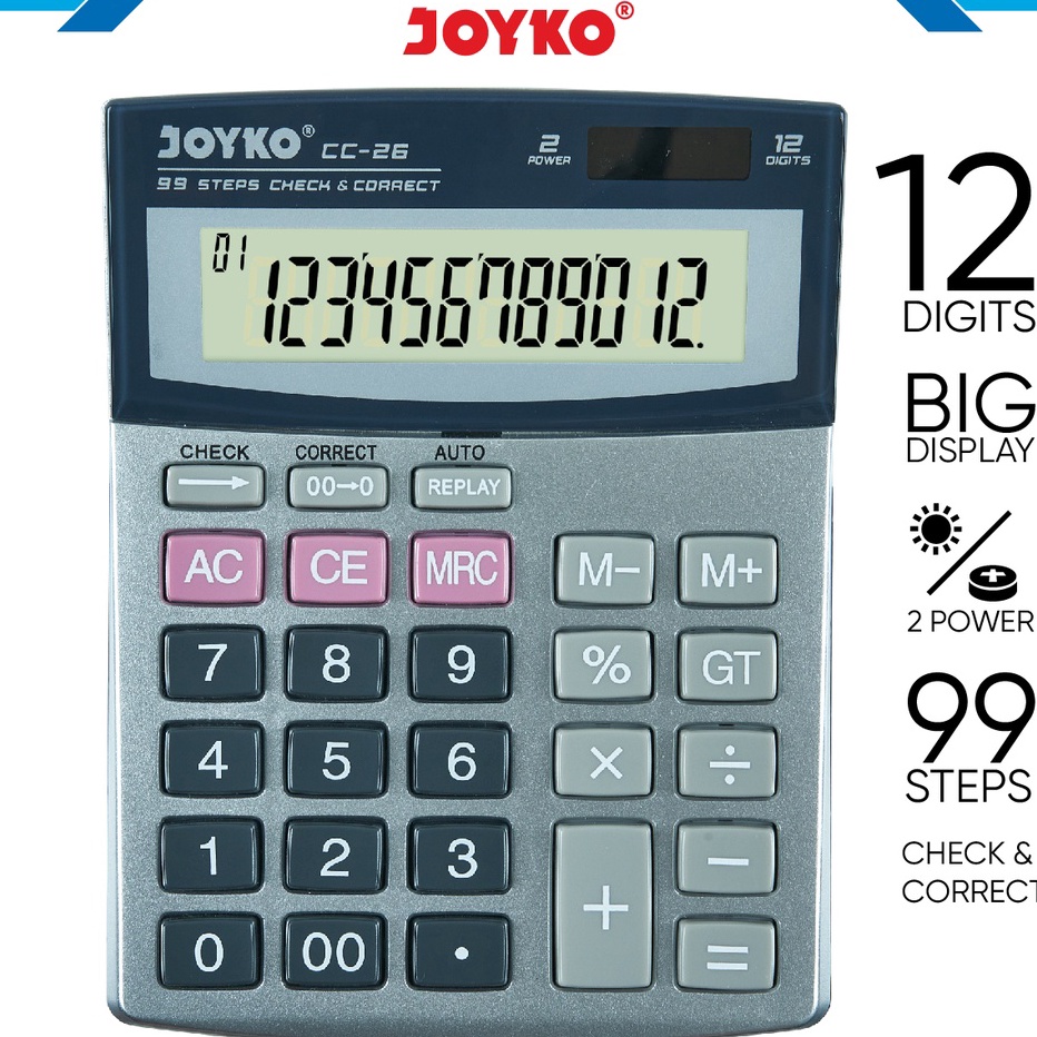 

Stok terbatas - Calculator Kalkulator Joyko CC-26 12 Digits Check Correct