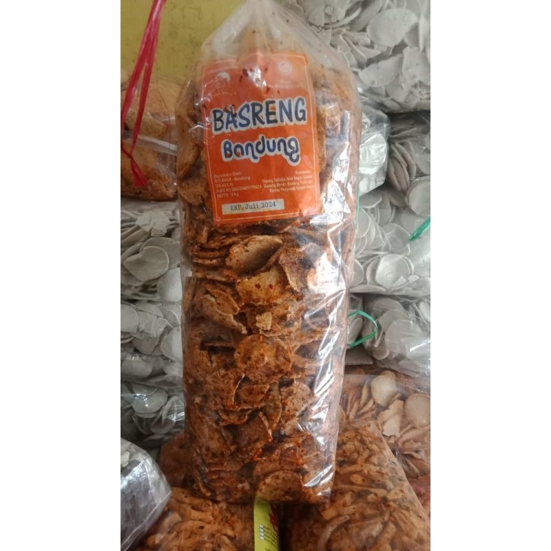 

Basreng Bandung Pedas Cikruh daun Jeruk 500grm