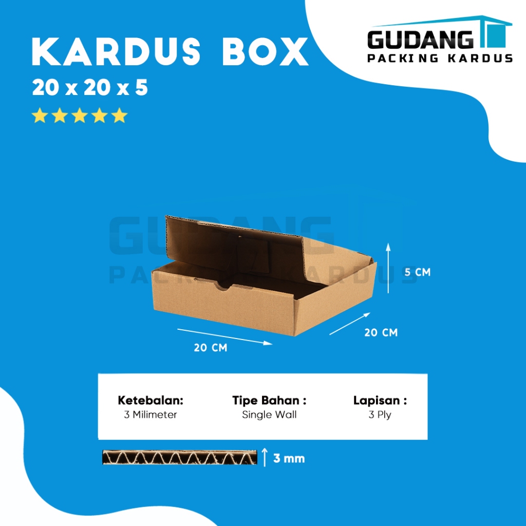 

Box Diecut Kardus Makanan Pizza Polos 20 x 20 x 5 cm