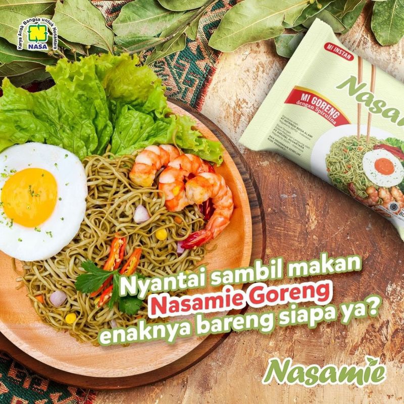 

NASA Mie Goreng Sehat Dgn Herbal Sprulina, Tanpa Pengawet, Pewarna, Penguat Rasa