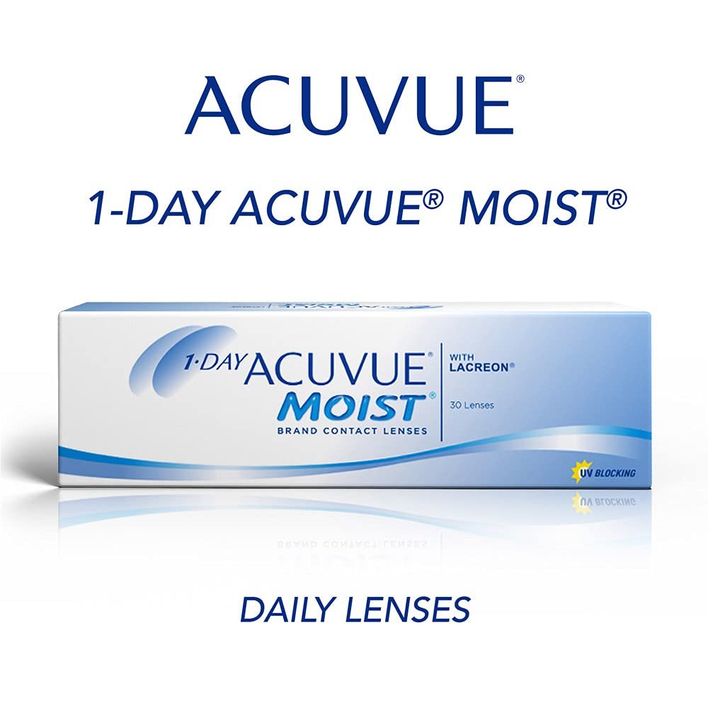 ACUVUE 1-DAY MOIST - Daily Disposable Contact lenses (-3.50, Clear, Pack of 30 Lenses) | From Johnso