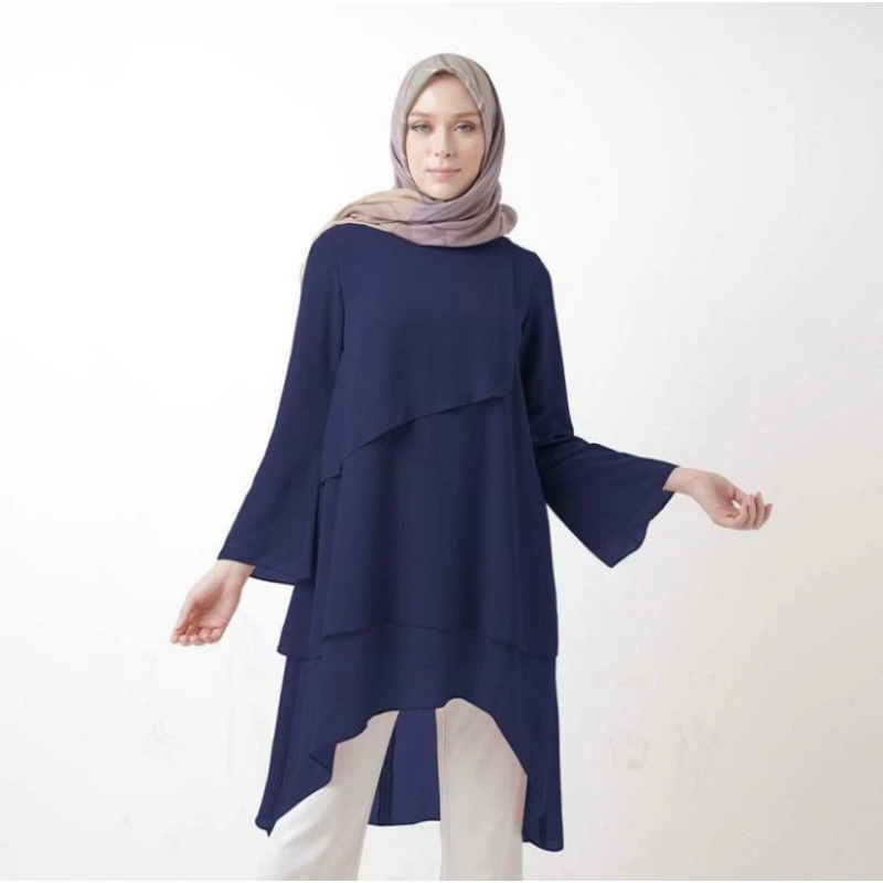 Zoya tunik warna navy dari ZAURA TUNIK
