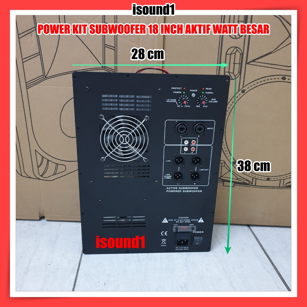 POWER KIT SUBWOOFER AKTIF MESIN SUBWOOFER AKTIP 1500 WATT 28X38 CM