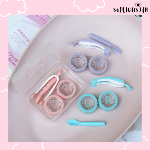 Alat pasang dan lepas softlens one set | Wadah softlens | Pinset softlens