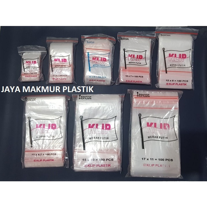 Plastik klip / klip merah putih / plastik klip merah putih
