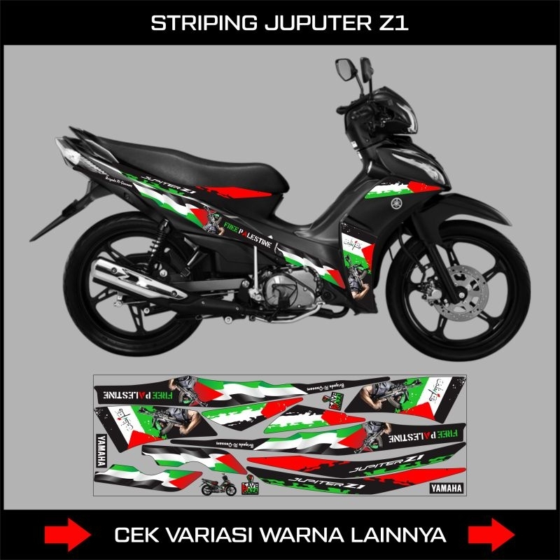 Stiker Striping Jupiter Z1 Variasi Palestine / Striping Motor Yamaha Jupiter Z1