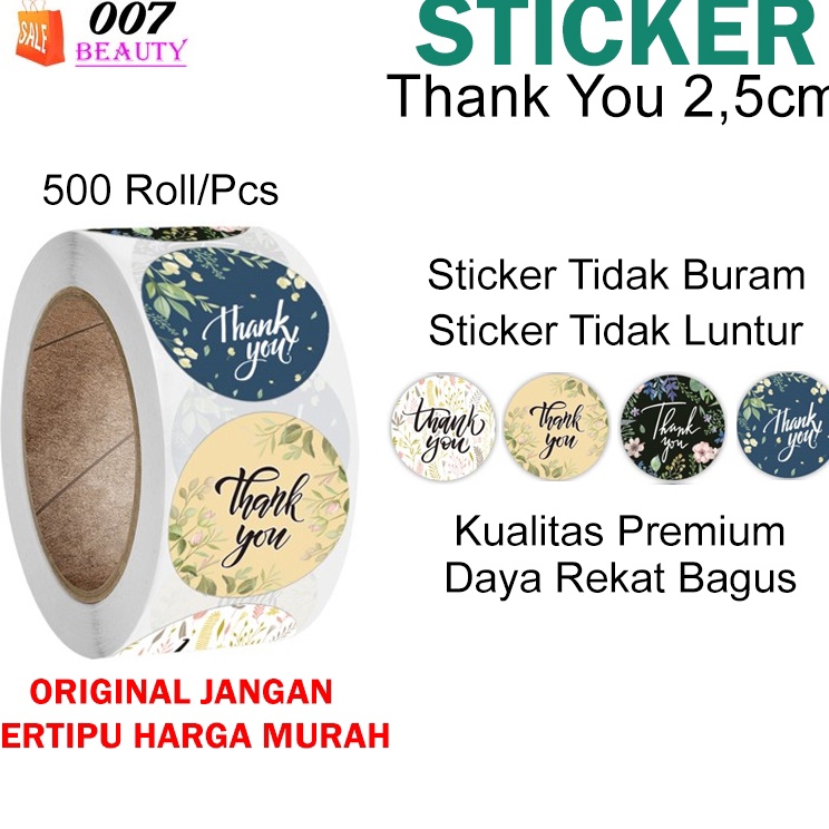 

Terupdate Design Baru - Label Makanan Roll Sticker Thank You 500 PCS Import [ Batch 2]