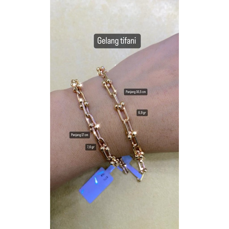 gelang emas rantai new model 75%