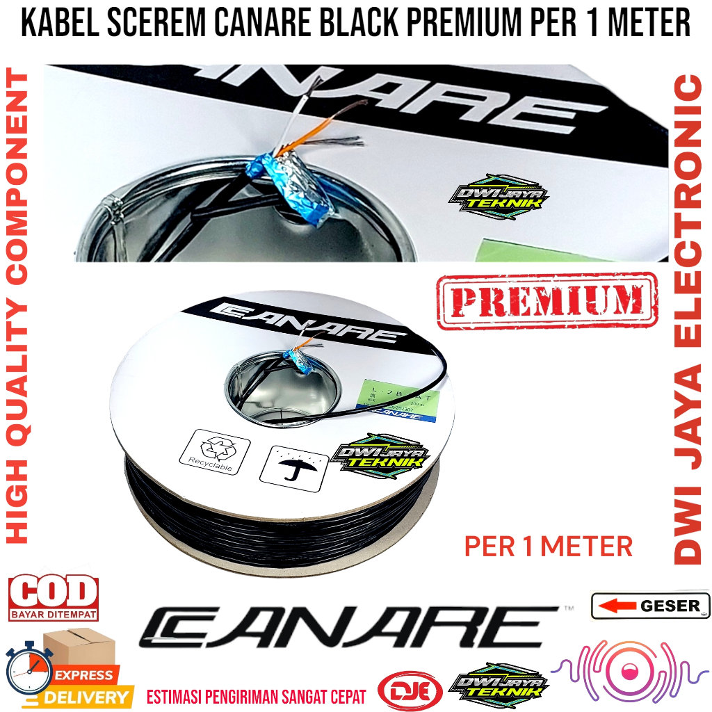 Kabel SKERM Hitam Stereo CANARE kabel SKEREM Tembaga bagus