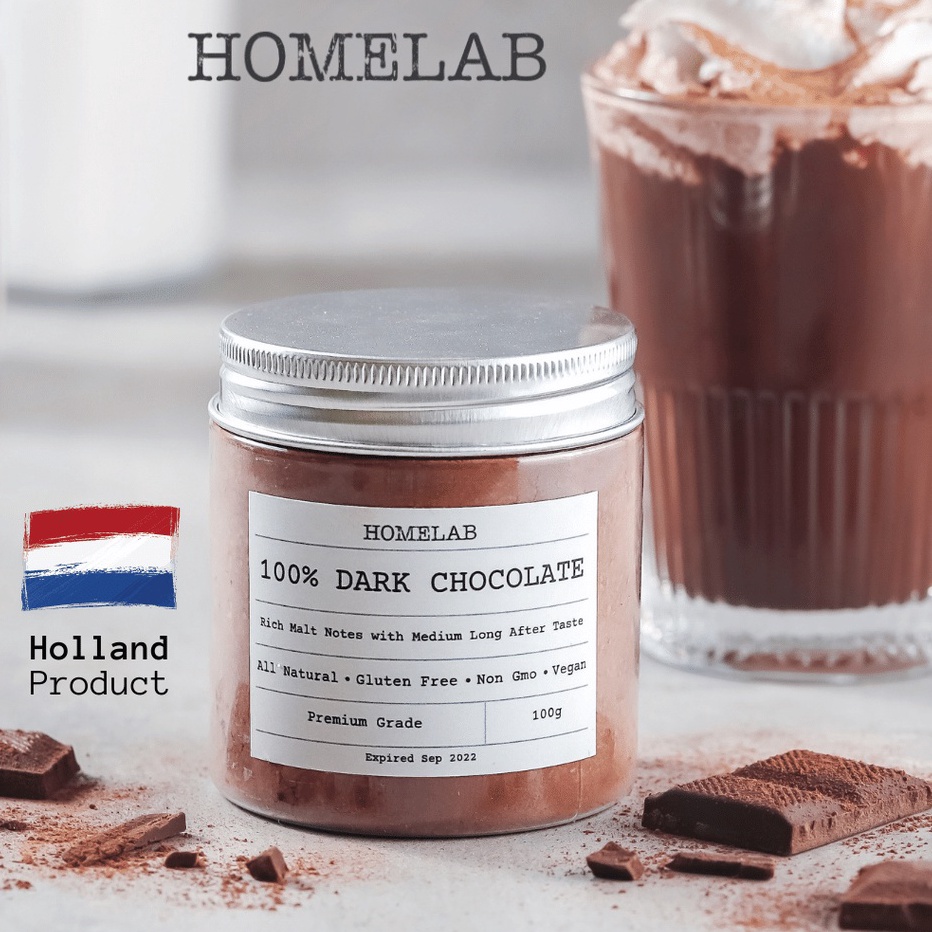 

Seller Homelab 100% Dark Chocolate Powder / Bubuk Coklat Asli Premium 100G Laris