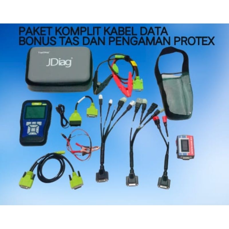 jdiag m100. scaner universal swmua motor. kabel komplit dan dapatkan free tas dan juga protex penaha