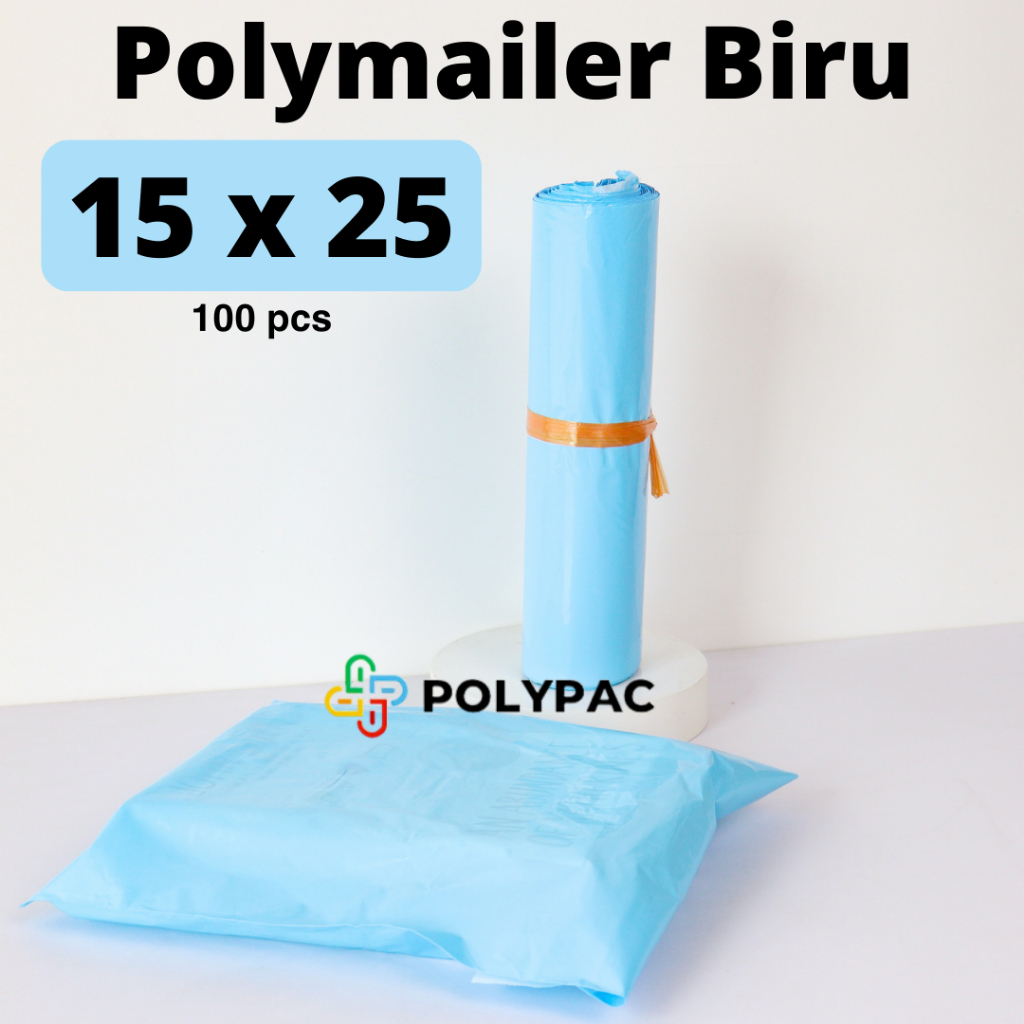 

Polymailer BIRU [15x25] isi 100 pcs - Polymailer Lem Warna Biru Premium