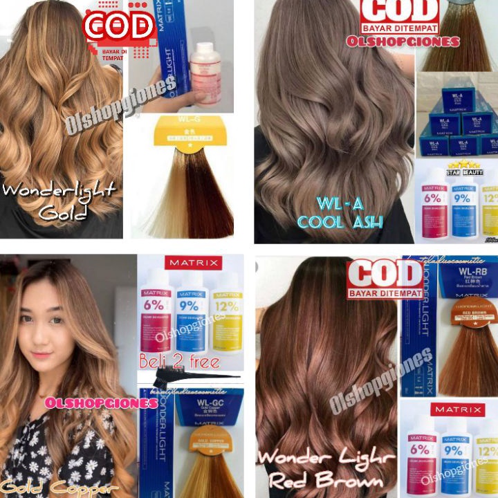 Best Product Matrix Wonderlight Cat Rambut + Oxydant ( campuran ) wonder light socolor gold copper ,