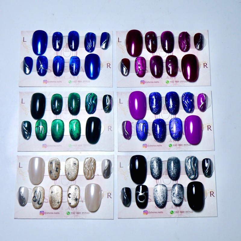 Press on/Fake Nails - Zodiac Symbol or Constellation Zodiac Star Edition