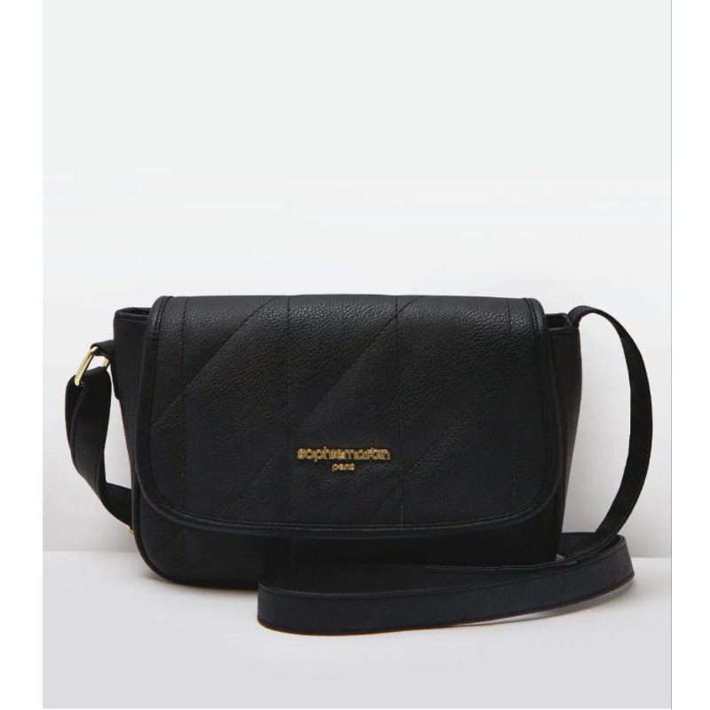 Sophie martin tas selempang wanita terbaru tas kulit warna hitam smvervia black bag shopie martin sh